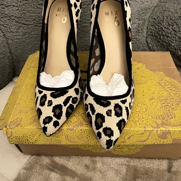 Mix No. 6 Shoes - Mix No. 6 Black and Cream Leopard Heels